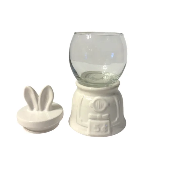 Ceramic Bunny Glass Jars - White - Picture 3 of 8